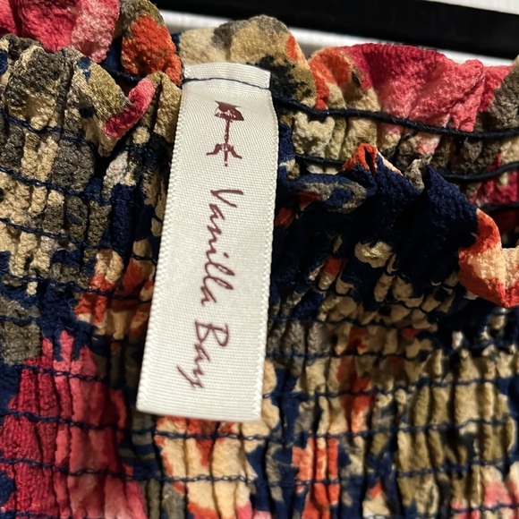 Colorful blue flowered dress. Small - Picture 3 of 7